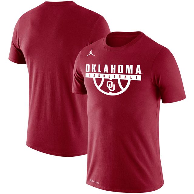 T-shirt Jordan Brand Crimson Oklahoma Sooners Basketball Drop Legend Performance pour hommes
