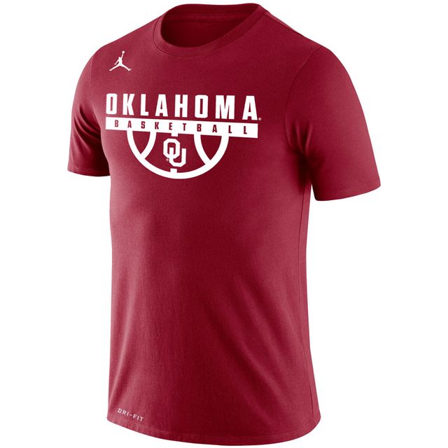 T-shirt Jordan Brand Crimson Oklahoma Sooners Basketball Drop Legend Performance pour hommes