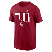 Men's Jordan Brand Crimson Oklahoma Sooners Campus State Shape T-Shirt