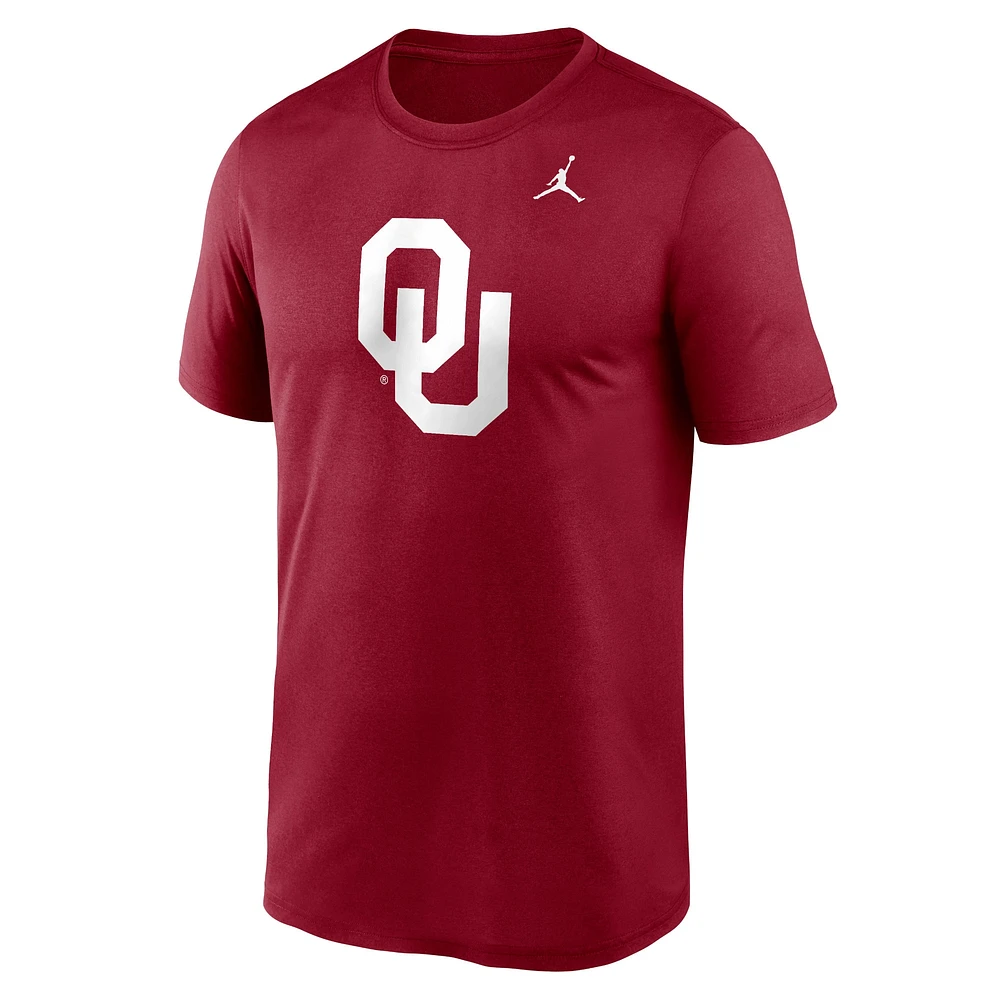 Men's Jordan Brand Crimson Oklahoma Sooners Primetime Legend Logo T-Shirt