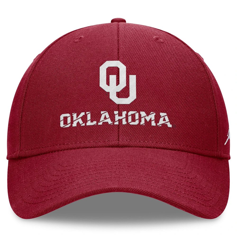 Men's Jordan Brand Crimson Oklahoma Sooners Primetime Rise Adjustable Hat
