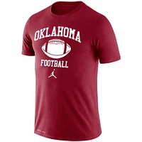 Men's Jordan Brand Crimson Oklahoma Sooners Retro Football Lockup Legend Performance T-Shirt