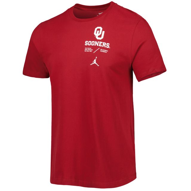 T-shirt Jordan Brand Crimson Oklahoma Sooners Team Practice Performance pour hommes