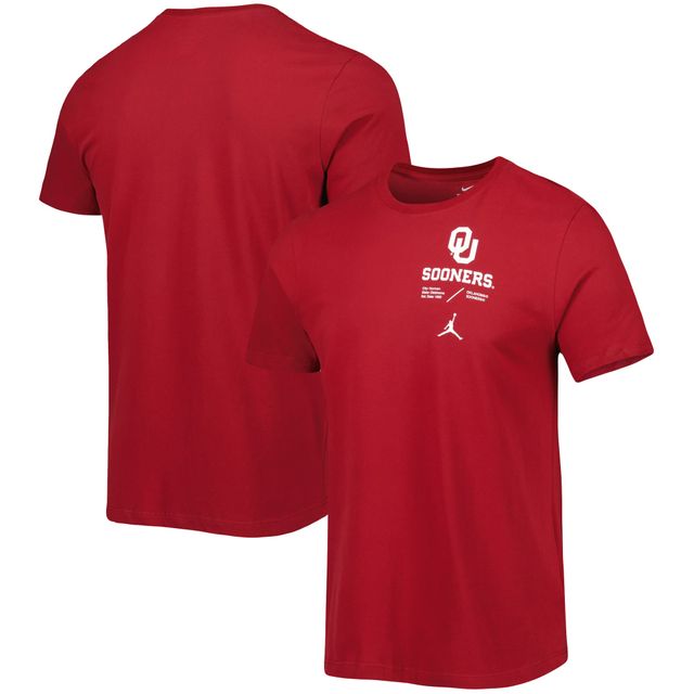 T-shirt Jordan Brand Crimson Oklahoma Sooners Team Practice Performance pour hommes