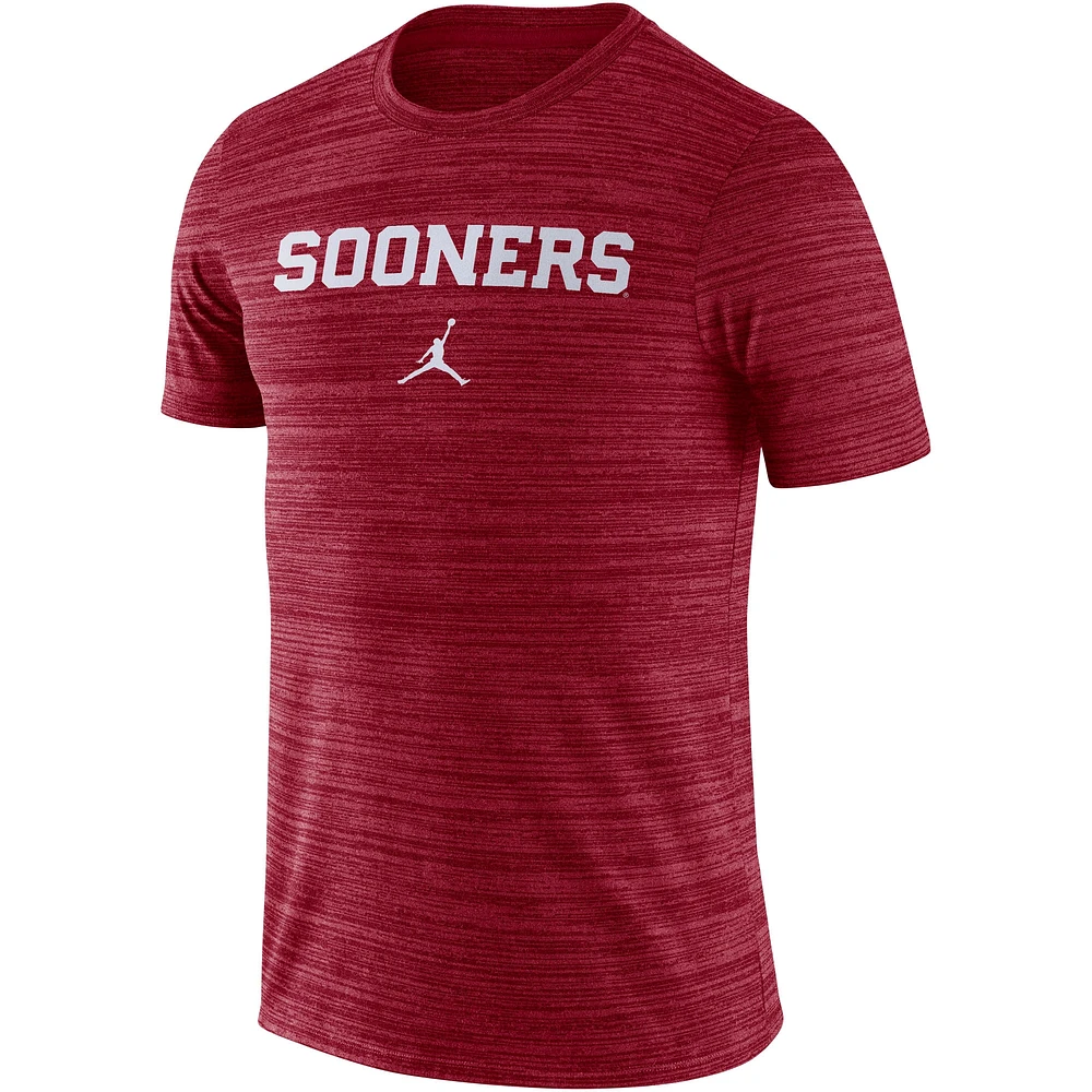 Men's Jordan Brand Crimson Oklahoma Sooners Velocity Performance T-Shirt