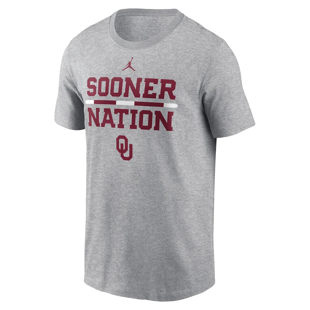 Men's Jordan Brand Heather Gray Oklahoma Sooners DNA Lockup T-Shirt