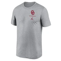 Men's Jordan Brand Heather Gray Oklahoma Sooners Primary Logo Legend Performance T-Shirt