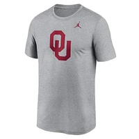 Men's Jordan Brand Heather Gray Oklahoma Sooners Primetime Legend Logo T-Shirt