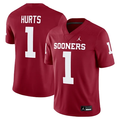Maillot de jeu Jordan Brand Jalen Hurts Crimson Oklahoma Sooners Alumni Player pour homme