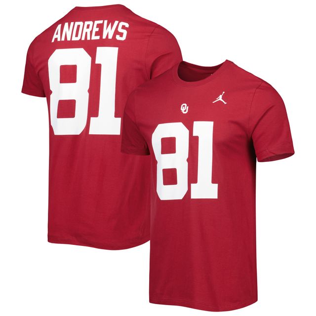 Jordan Brand Mark Andrews Crimson Oklahoma Sooners Alumni Name & Number Team T-shirt pour homme