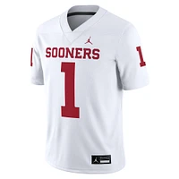 Men's Jordan Brand #1 White Oklahoma Sooners Game Jersey