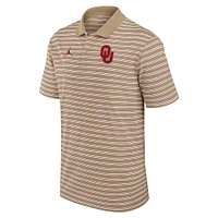 Men's Jordan Brand Tan/White Oklahoma Sooners Primetime Victory Striped Polo