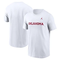 Men's Jordan Brand White Oklahoma Sooners Primetime Wordmark T-Shirt