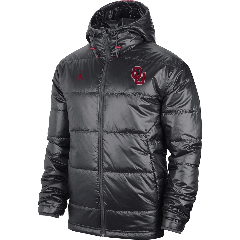 Men's Nike Anthracite Oklahoma Sooners Team Full-Zip Hoodie Jacket