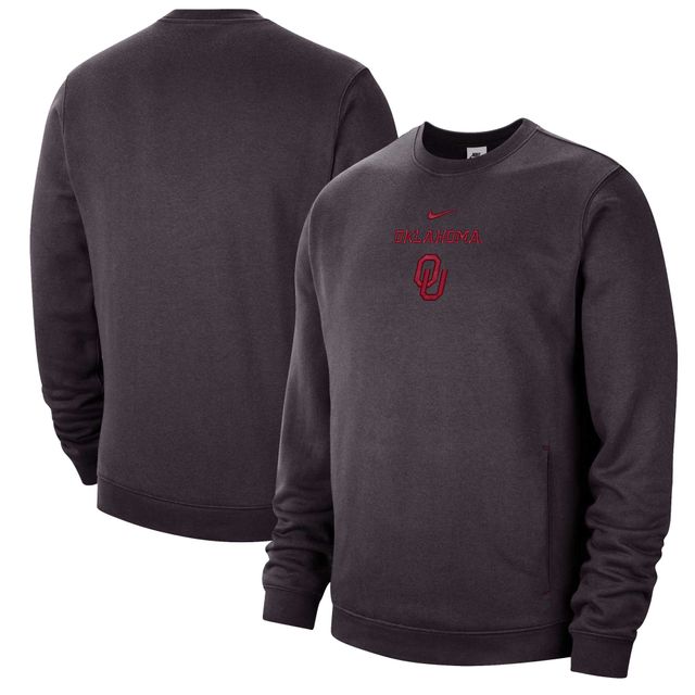 Sweat à capuche Nike Oklahoma Sooners Campus Block Club gris anthracite pour homme