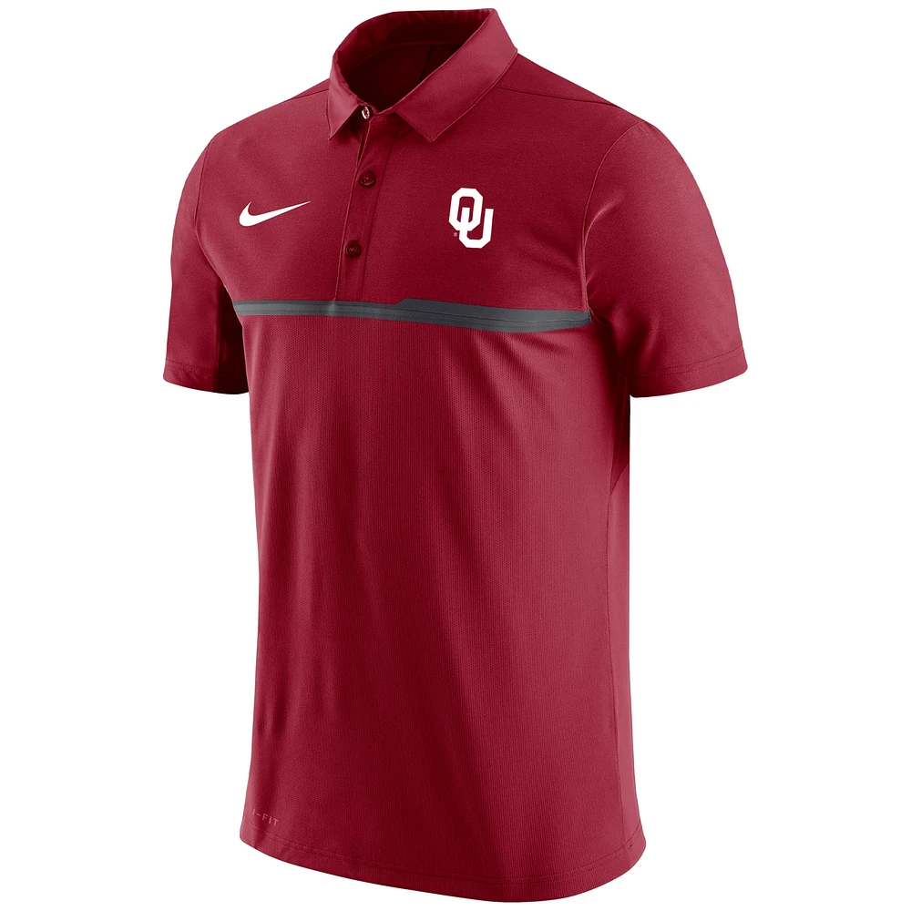 Men's Nike Crimson Oklahoma Sooners Coaches Performance Polo