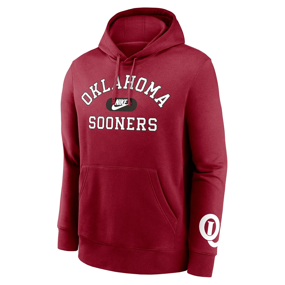 Sweat à capuche Nike Crimson Oklahoma Sooners Legacy Foundational Two-Hit Club Performance pour homme