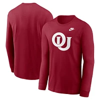 Men's Nike Crimson Oklahoma Sooners Legacy Primary Logo Long Sleeve T-Shirt