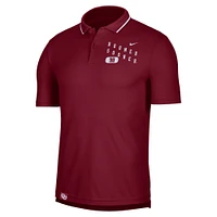 Polo Performance Oklahoma Sooners Wordmark pour Homme Nike Cramoisi
