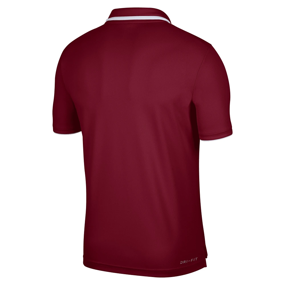 Polo Performance Oklahoma Sooners Wordmark pour Homme Nike Cramoisi
