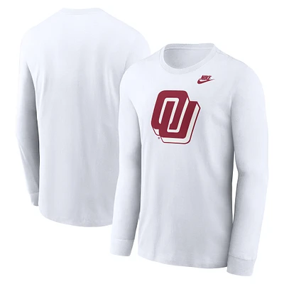 T-shirt à manches longues Nike blanc avec logo alternatif des Oklahoma Sooners pour homme