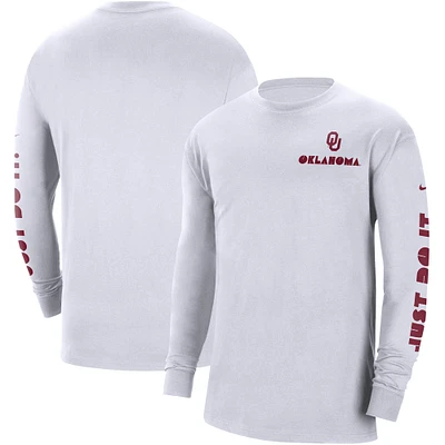 T-shirt à manches longues Nike Oklahoma Sooners Heritage Max 90 pour homme, blanc