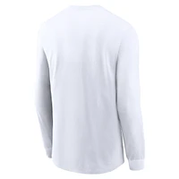 T-shirt à manches longues avec logo principal Nike Oklahoma Sooners Legacy pour homme, blanc