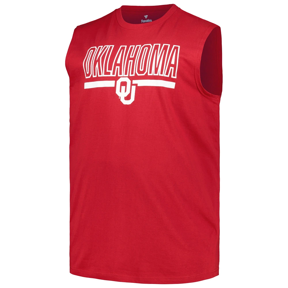 Men's Profile Crimson Oklahoma Sooners Big & Tall Tank Top