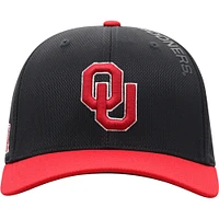 Men's Top of the World Black/Crimson Oklahoma Sooners Two-Tone Reflex Hybrid Tech Flex Hat