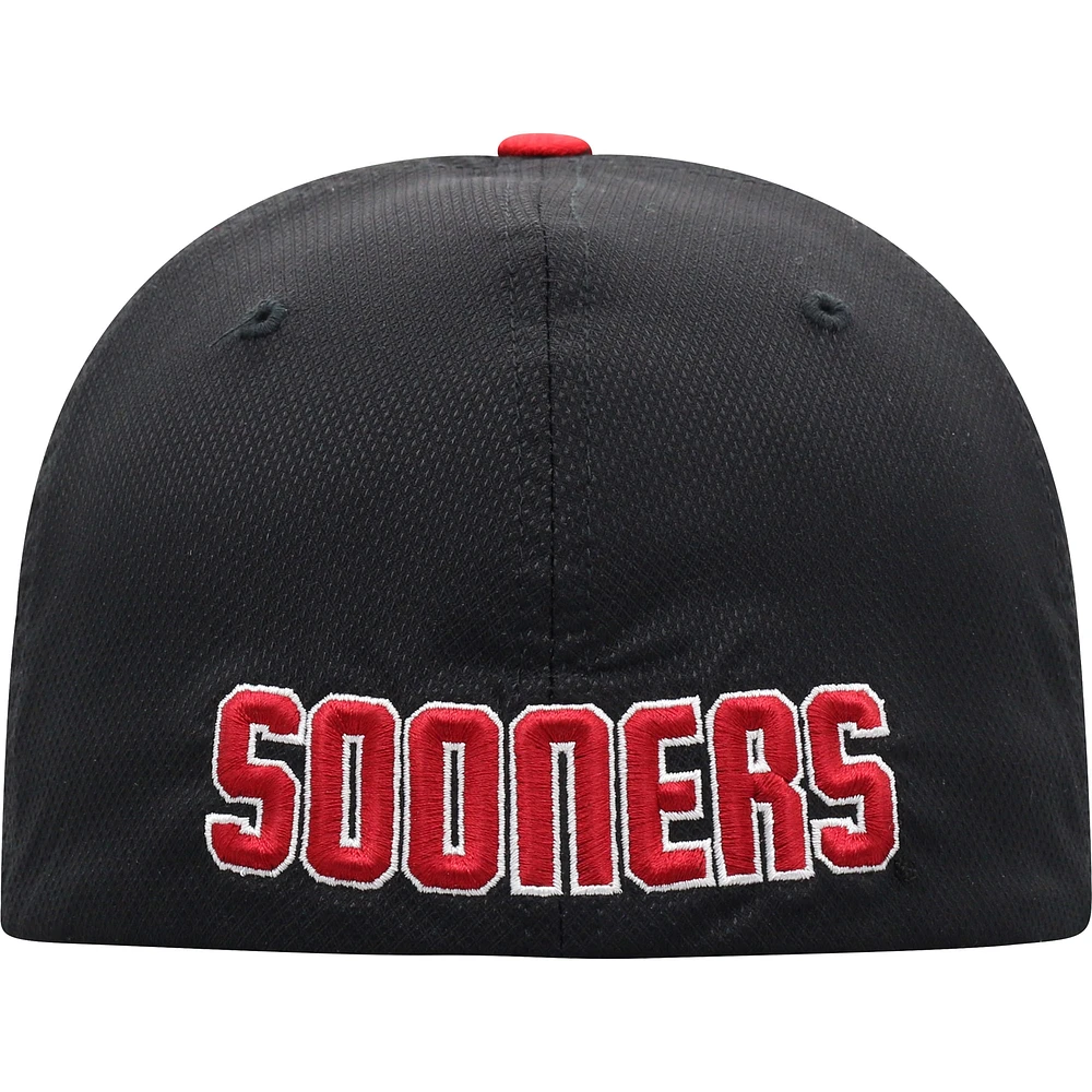 Men's Top of the World Black/Crimson Oklahoma Sooners Two-Tone Reflex Hybrid Tech Flex Hat
