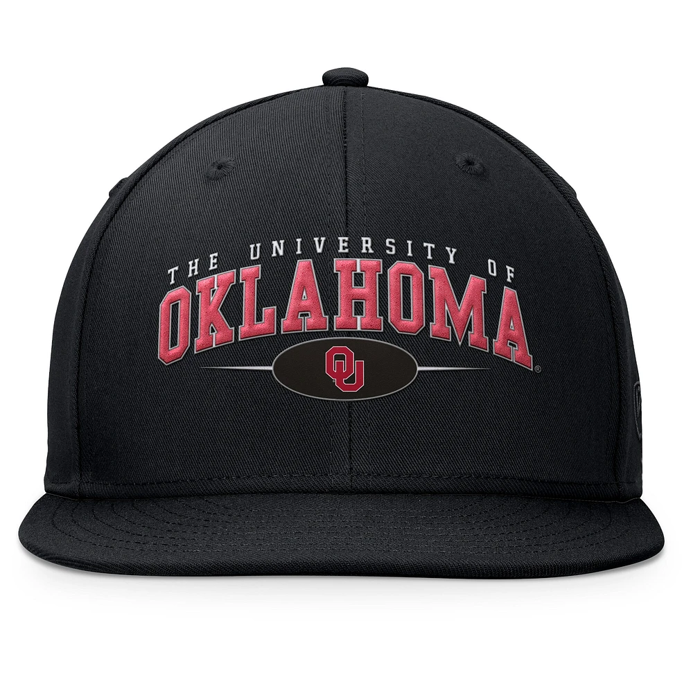 Men's Top of the World Black Oklahoma Sooners Bullpen Snapback Hat