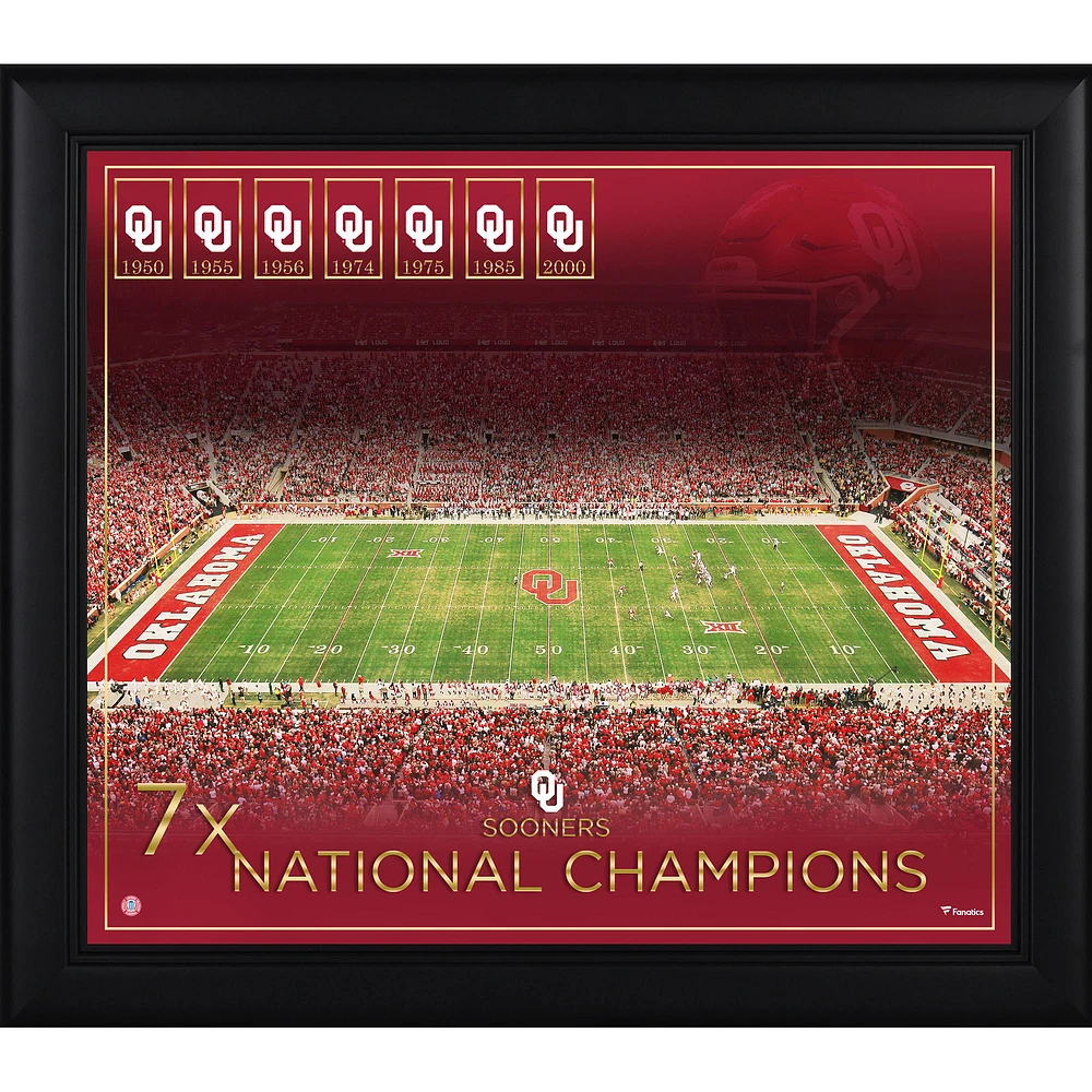 Oklahoma Sooners Framed 15" x 17" Football Championship Count Collage