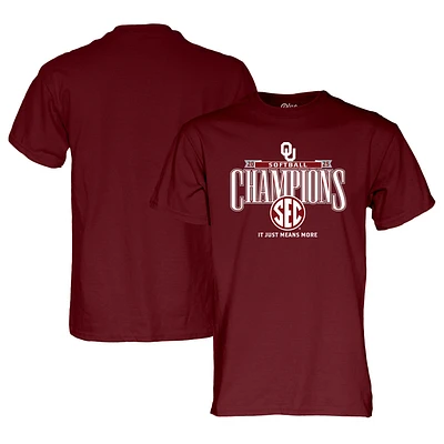 T-shirt unisexe bleu 84 Crimson des Sooners de l'Oklahoma, champions la saison régulière softball SEC 2025