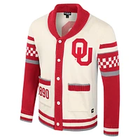 Unisex Colosseum Cream Oklahoma Sooners Wild Collective Button-Up Jacquard Sweater