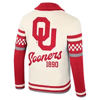 Unisex Colosseum Cream Oklahoma Sooners Wild Collective Button-Up Jacquard Sweater