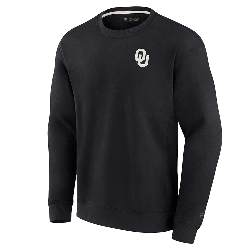 Unisex Fanatics Black Oklahoma Sooners Super Soft Pullover Crew Sweatshirt