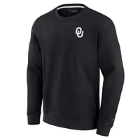 Unisex Fanatics Black Oklahoma Sooners Super Soft Pullover Crew Sweatshirt