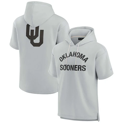 Unisex Fanatics Gray Oklahoma Sooners Elements Super Soft Fleece Short Sleeve Pullover Hoodie