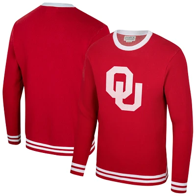 Pull-over vintage en tricot unisexe Uscape Apparel Crimson Oklahoma Sooners Renew