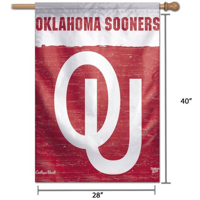 Bannière verticale unilatérale WinCraft Oklahoma Sooners 28 po x 40 po College Vault