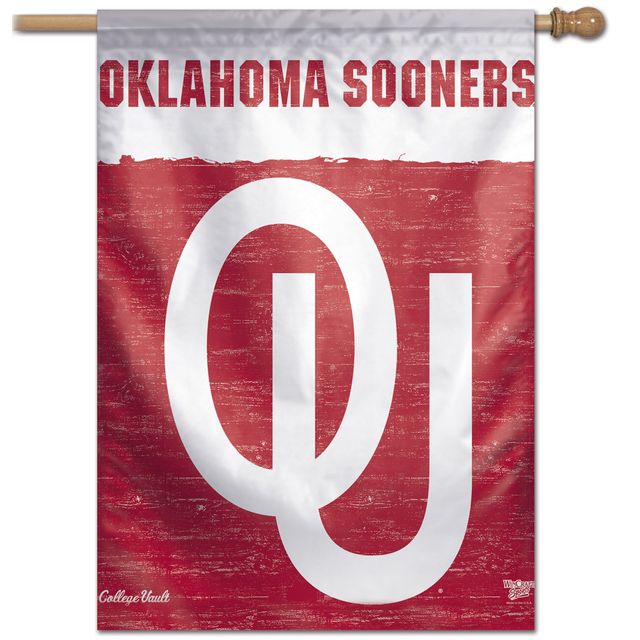 Bannière verticale unilatérale WinCraft Oklahoma Sooners 28 po x 40 po College Vault
