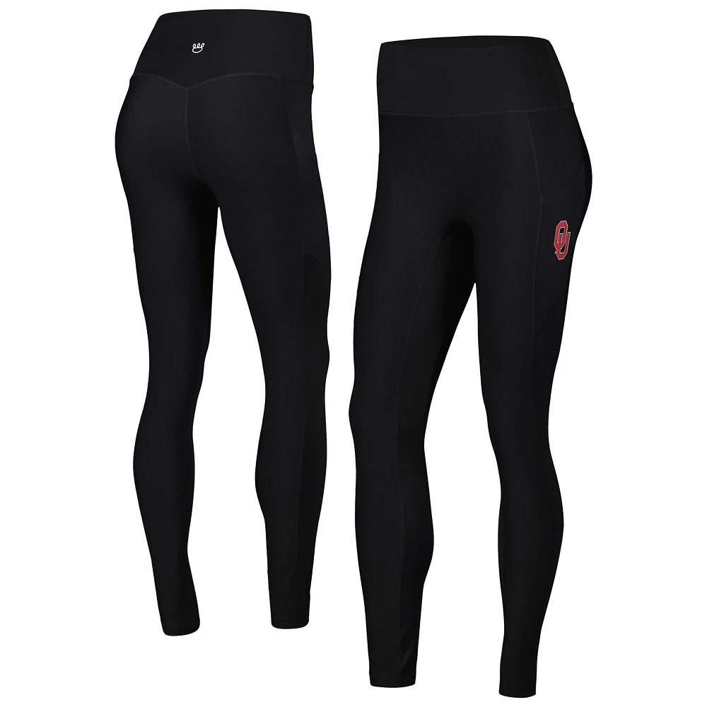 Legging noir 7/8 à poches mixtes Oklahoma Sooners pour femmes