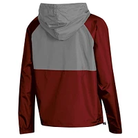Women's Champion Crimson Oklahoma Sooners Colorblocked Packable Raglan Half-Zip Hoodie Jacket