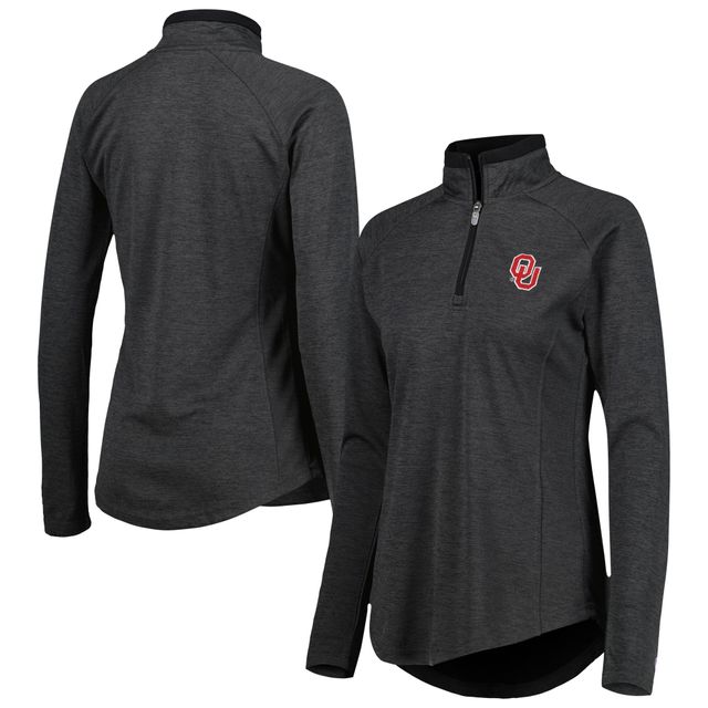 Veste Oklahoma Sooners Core Raglan Quarter-Zip Champion noir chiné pour femme