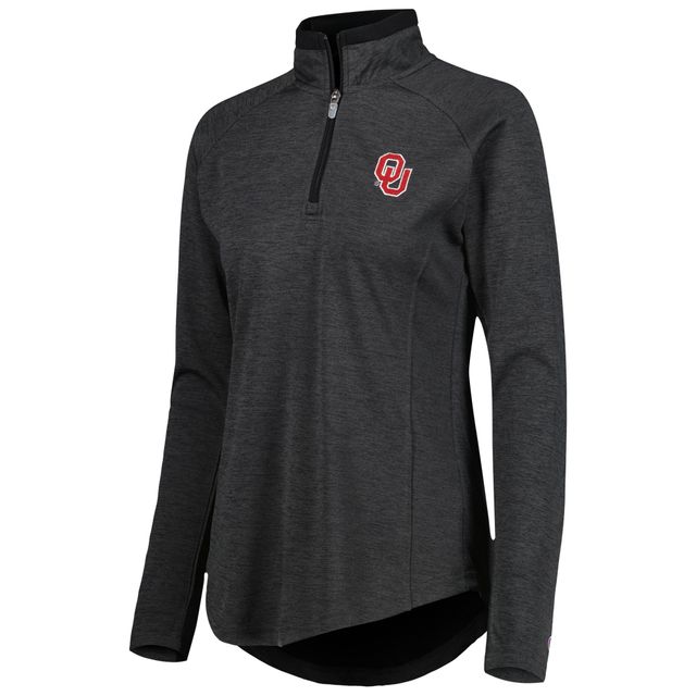 Veste Oklahoma Sooners Core Raglan Quarter-Zip Champion noir chiné pour femme