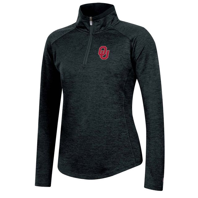 Veste Oklahoma Sooners Core Raglan Quarter-Zip Champion noir chiné pour femme