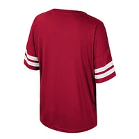 Women's Colosseum  Crimson Oklahoma Sooners Treasure Oversized Sequin T-Shirt
