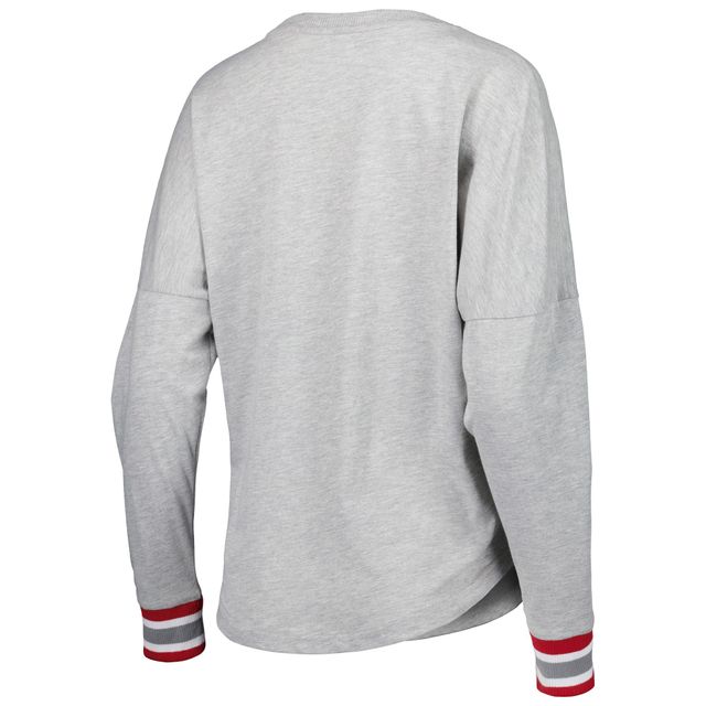 T-shirt à manches longues Colosseum gris chiné Oklahoma Sooners Andy pour femme