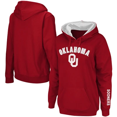 Sweat à capuche pour femme Crimson Oklahoma Sooners Arch & Logo 1