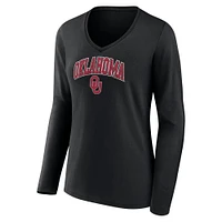Women's Fanatics Oklahoma Sooners Campus Long Sleeve V-Neck T-Shirt